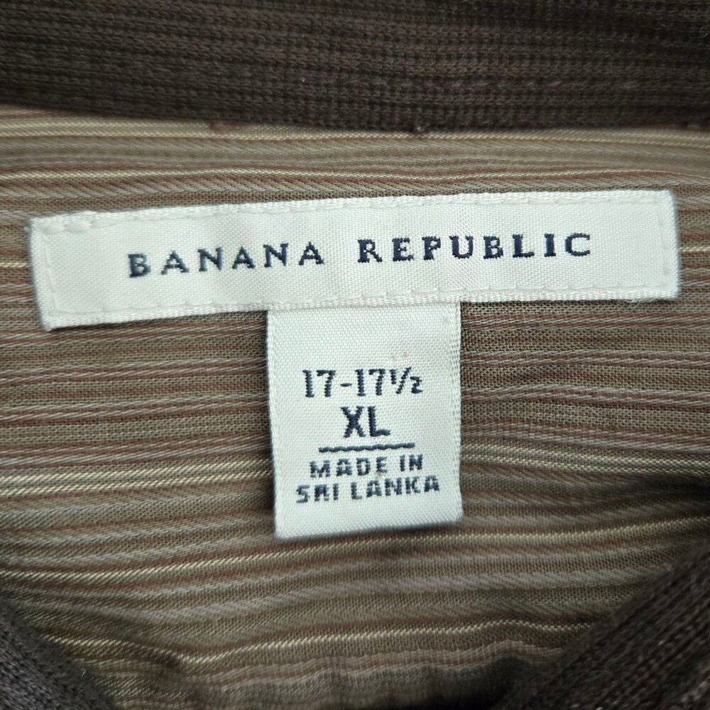 Lauren Ralph Lauren Button-Up Shirt Mens Ribbed Textured Brown Striped Size XL - Picture 8 of 10